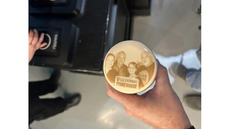 Printed design on drink foam